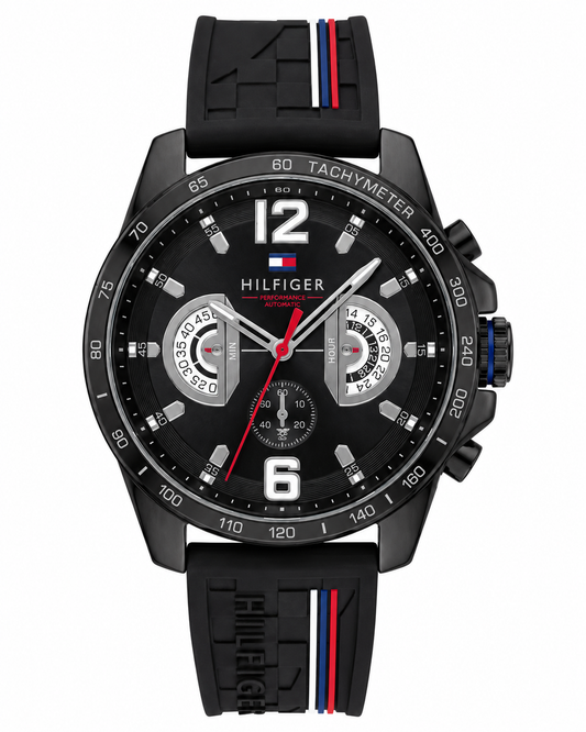 Sport Black Tachymeter Chronograph Watch – Racing Edition