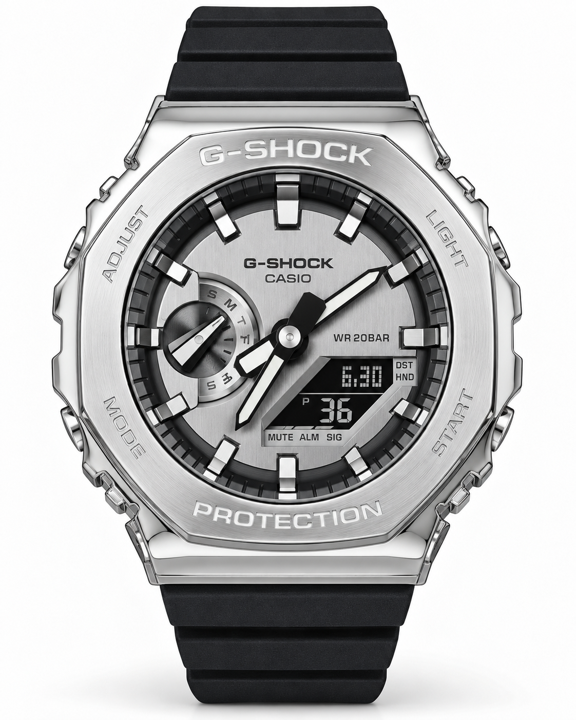G-SHOCK-2100 SILVER-BLACK