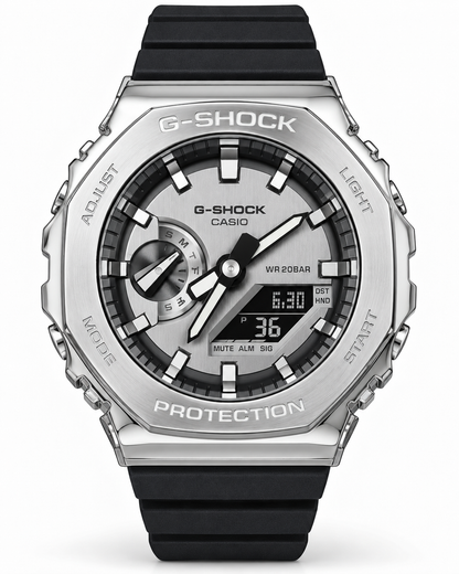 G-SHOCK-2100 SILVER-BLACK