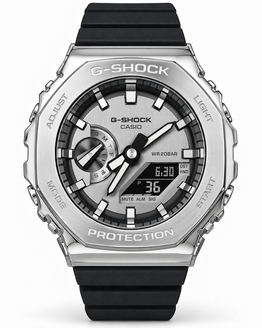 G-SHOCK-2100 SILVER-BLACK
