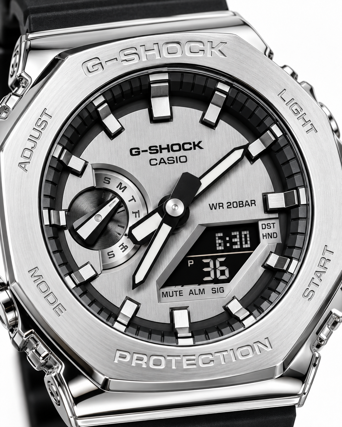 G-SHOCK-2100 SILVER-BLACK