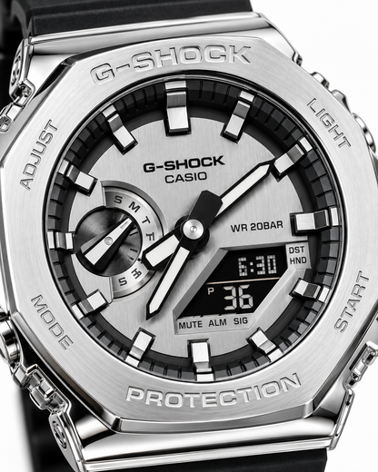 G-SHOCK-2100 SILVER-BLACK