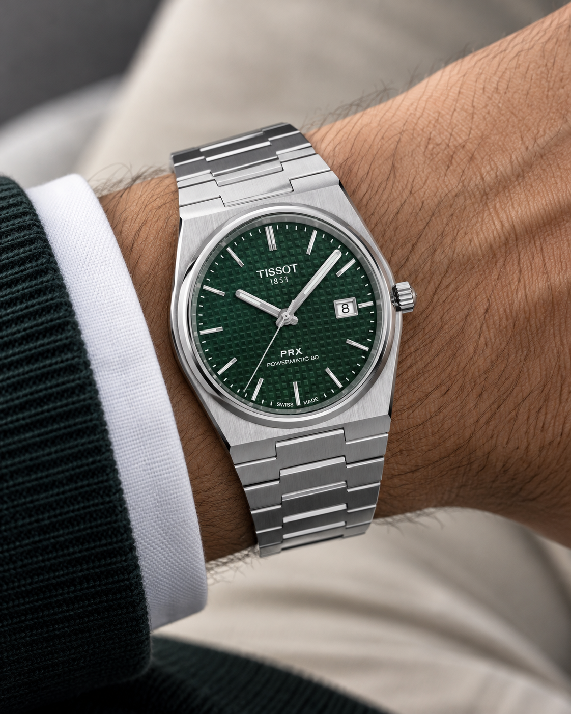 Tissot PRX Inspired Luxury Watch (Green Dial) | Premium Steel Finish