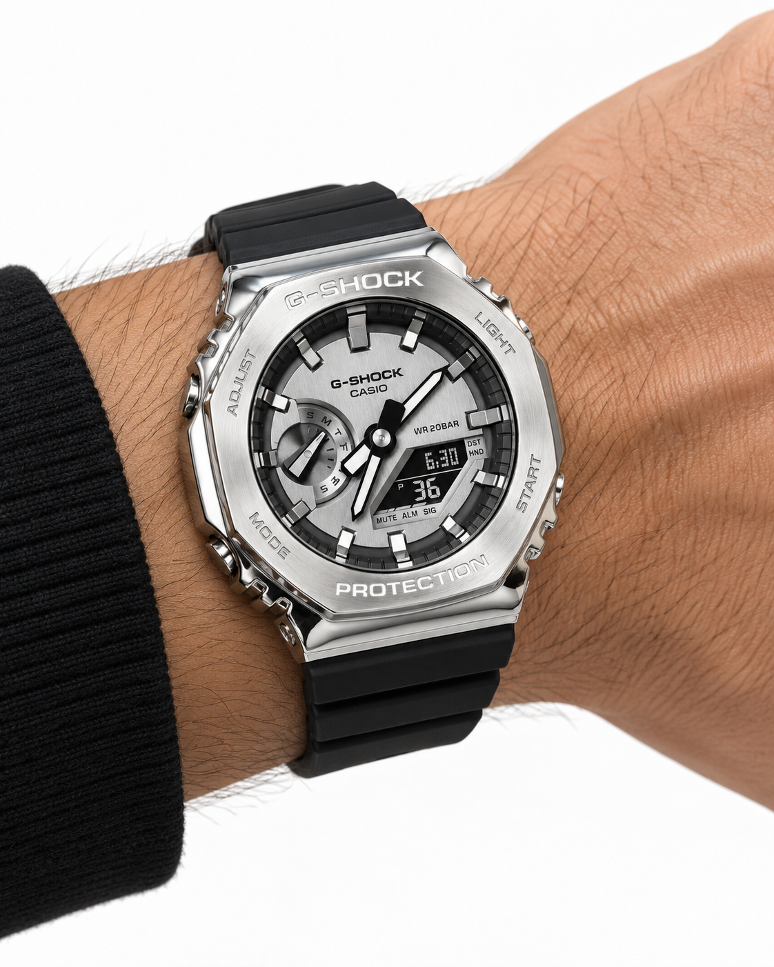 G-SHOCK-2100 SILVER-BLACK