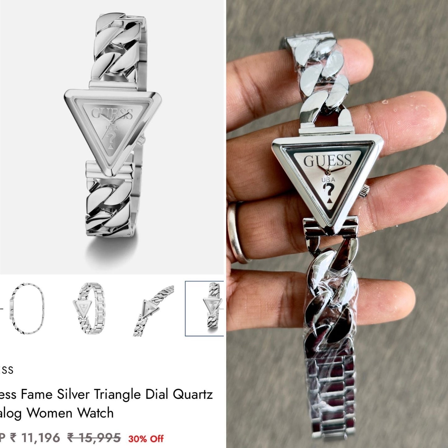 Guess Silver Triangle dial