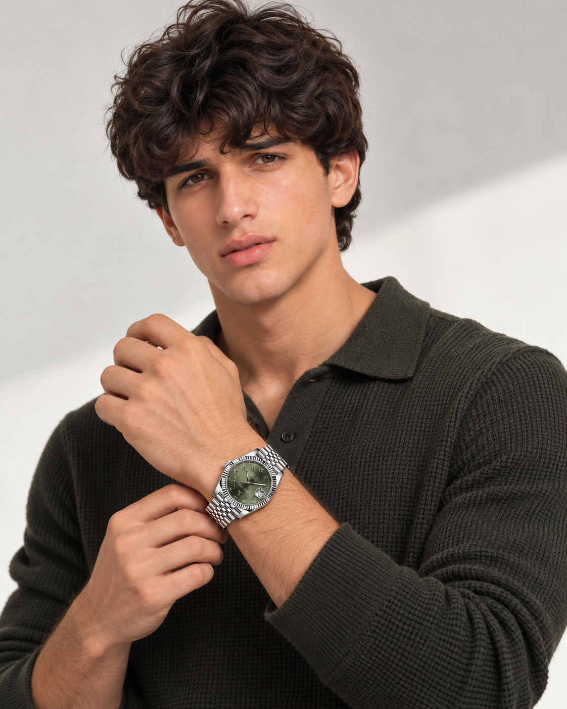Seiko Mod Datejust "Green Arabic" Watch