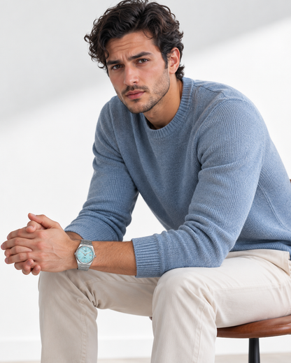Tissot PRX Inspired Luxury Watch (Cool-light Blue Dial) | Premium Steel Finish
