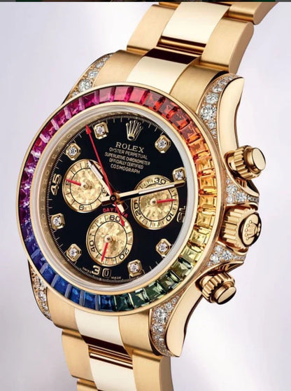 Rolex Rainbow Daytona Gold Tone Automatic Japanese Master Quality Men’s Watch